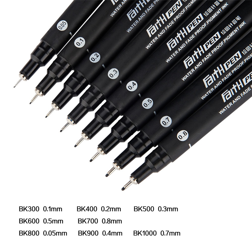 0,05 bis 0,8mm fine point malerei stifte comic pen-set wasserdichte handgemalte marker pen drawing pens sharpie freies