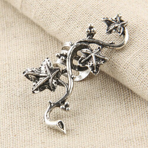 Vintage slang draak oorbellen wikkel clip kraakbeen voor vrouwen mannen oor clip manchet punk retro oorbel sieraden: E105 zilver