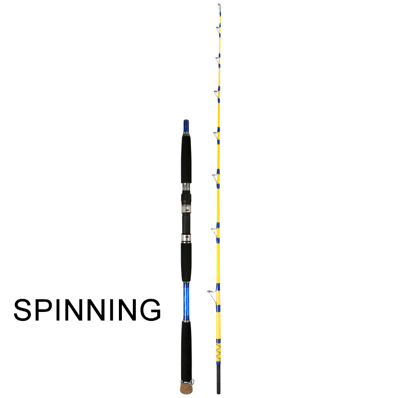 100# Offshore Boat Fishing Rod 1.6/1.7M Soild Tip Spinning Casting Lure Rod Jigging Fishing Tackle Pole Bait Weight 80-600g: Spinning / 1.6m