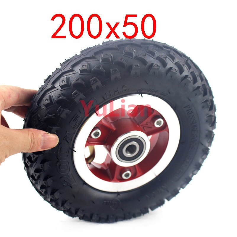 200*50 Electric Scooter Wheel Electric Vehicle Pneumatic Tire Inner Tube with Alloy Rim 8 Inch Scooter Wheel 200x50 Tire