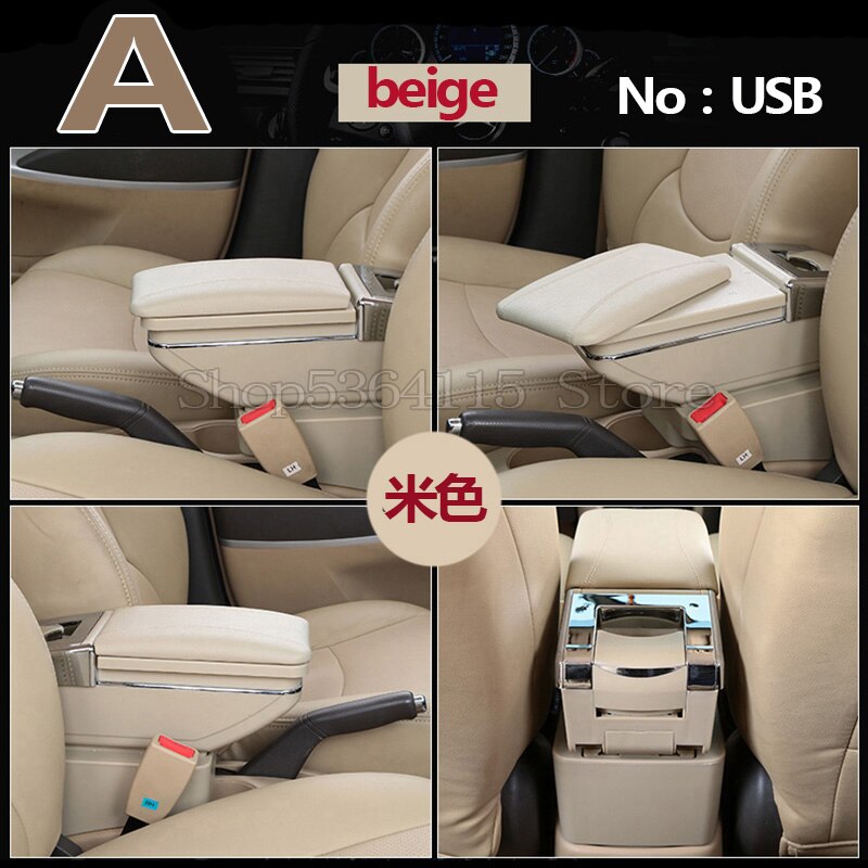 Für Nissan Juke armlehne Kasten USB Ladung erhöhen Doppel schicht zentralen Speicher inhalt tasse Halfter aschenbecher zubehör armlehnen: A  Beige  Nein USB