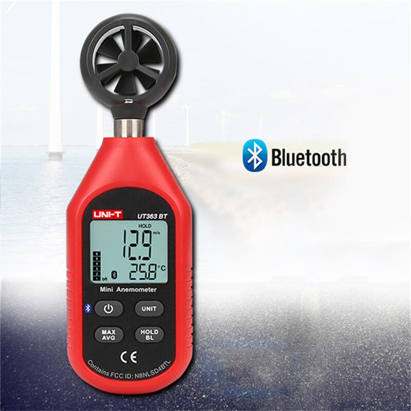 UNI-T UT363BT Wind Speed Meter Digital Bluetooth Pocket Size Anemometer Measurement Thermometer Mini Wind Meter Anemometer
