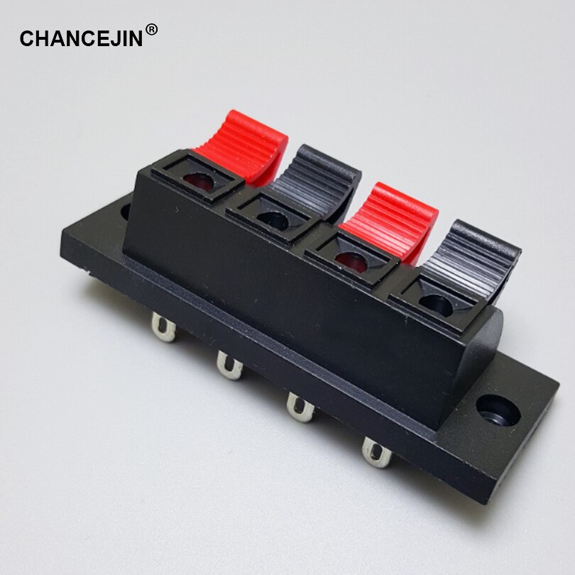 4 pins 4 positions Connector red&black connected terminal spring holding plug unit be used in DIY power socket Speaker Terminal