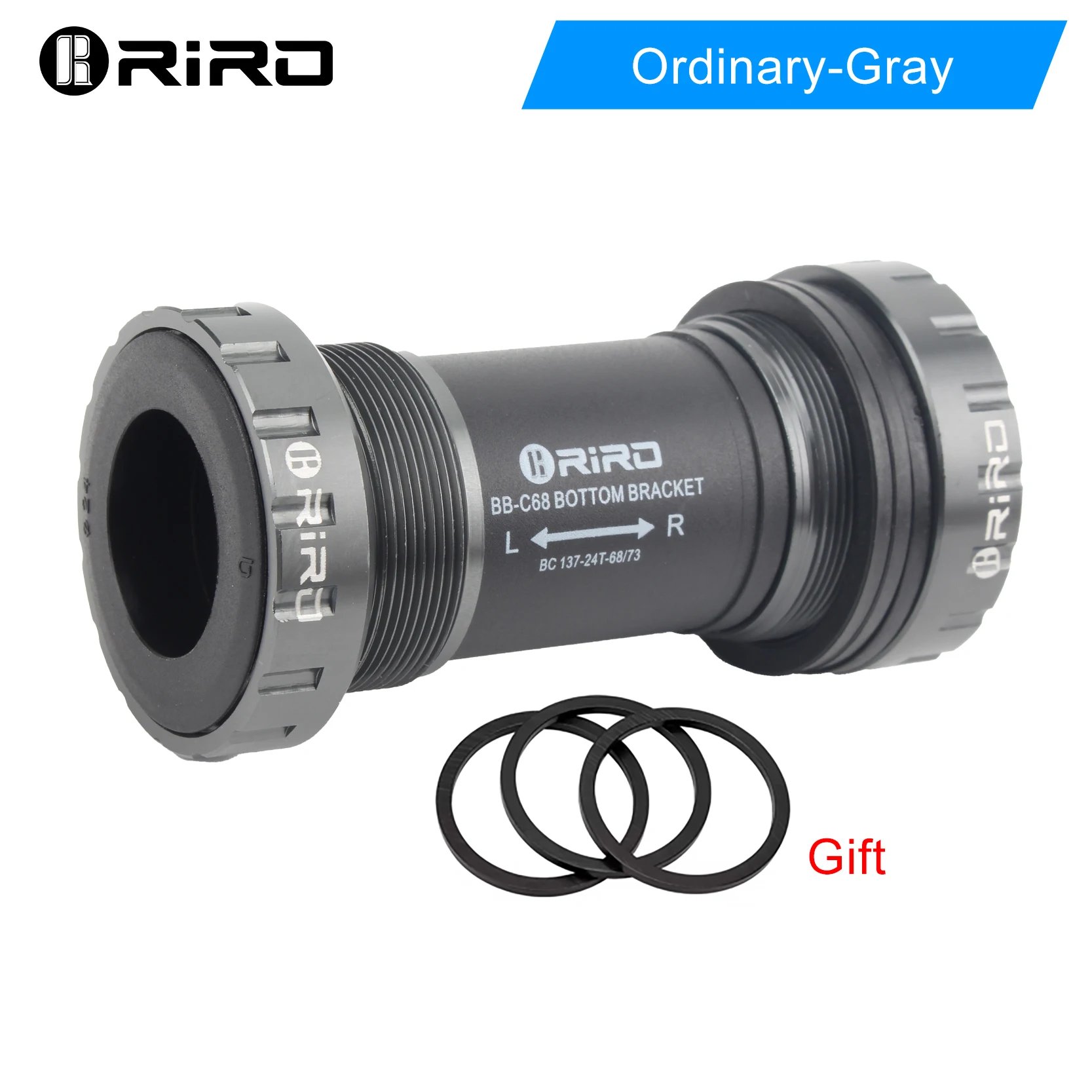RIRO Bicycle Ceramic Bottom Bracket BB68/BB92 68/73MM Threaded BB MTB Sealed Bearings Road Bike 1.37/24mm Shaft Univesal Parts
