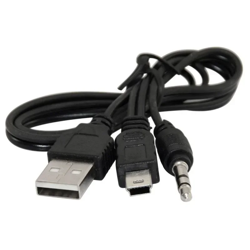 USB 2.0-A naar Mini-B + 3.5mm Audio Aux Splitter Kabel - 0.5m