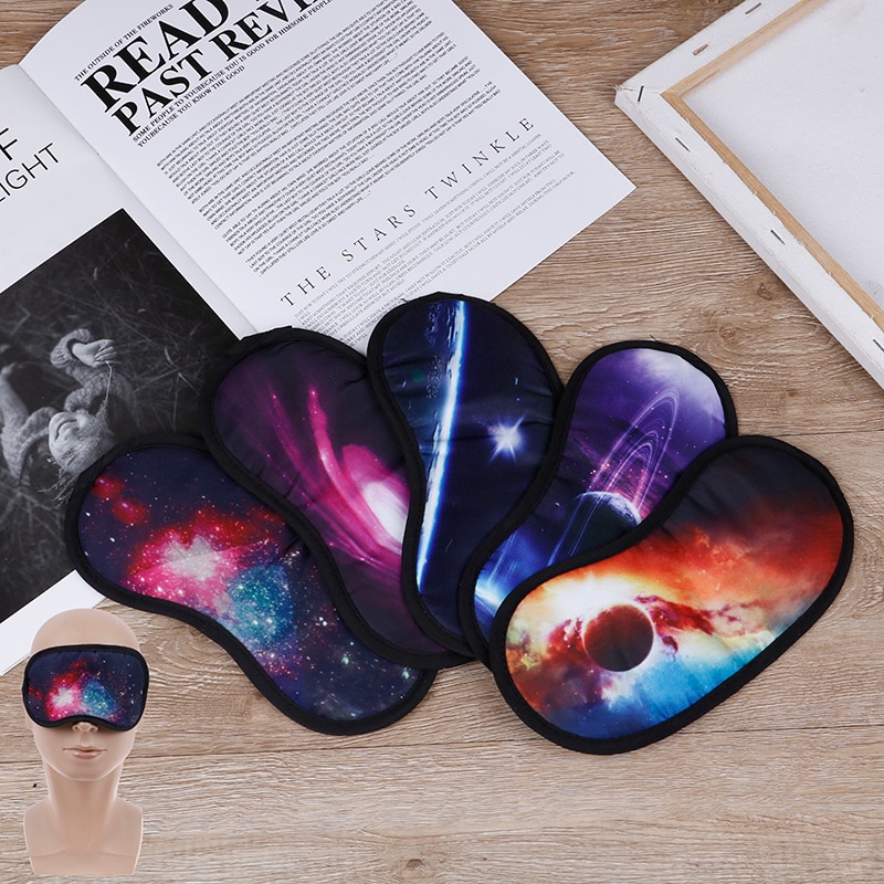 Funny Eyepatch Sleep Mask Travel Relax Eye Band Sleeping Aid Kids Blindfold Soft Satin Galaxy Eye Cover Sleeping Mask