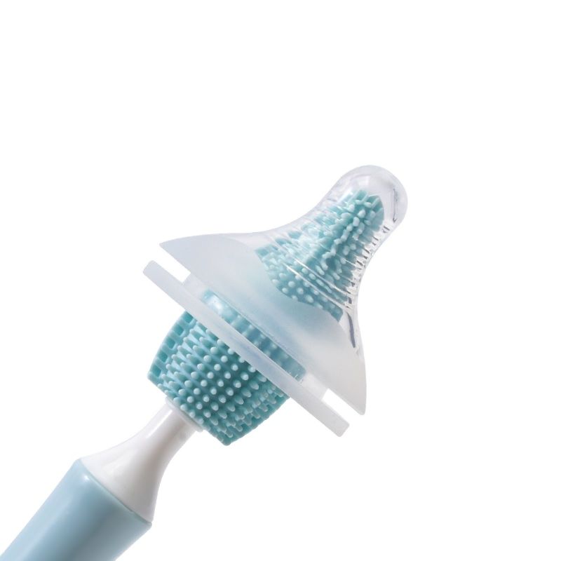 Silicone Bottle Cleaner Brush Baby Nipple Brush Bottle Brush Combination 360-degree Rotary Washing Bottle Brush Cleaning Brush