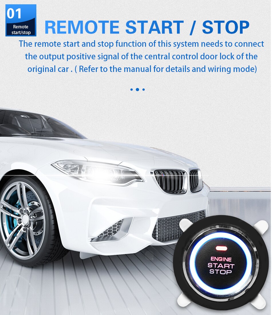 Car one key start keyless one key start system engine ignition system 12V automatic ignition