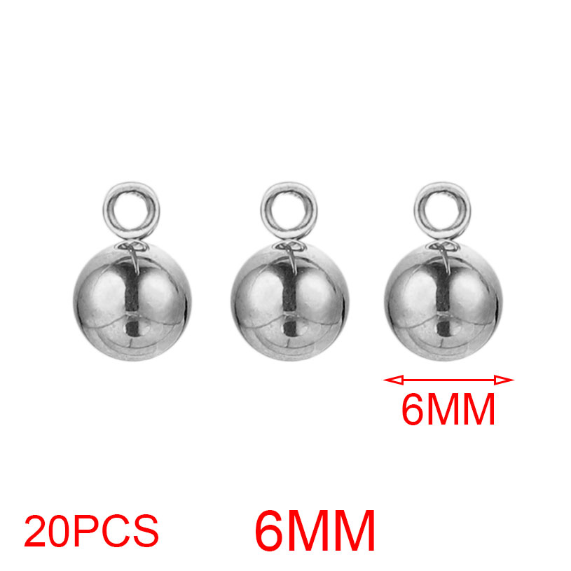 20pcs Lot 4/5/6mm Round Stainless Steel Beads Solid Ball Charms DIY Gold Plated Earrings Bracelet Jewelry Making Materials Craft: Gold-color