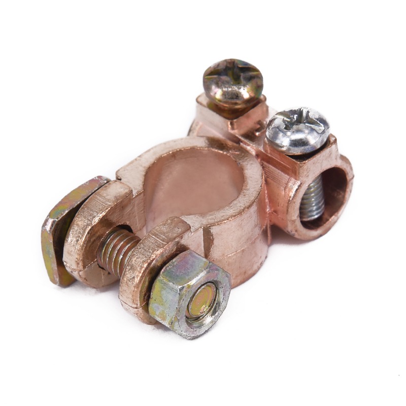 2Pcs Car 12V Battery Terminals Clamps Pair Screw Connection Positive Negative Brass Cables Connectors Accessories