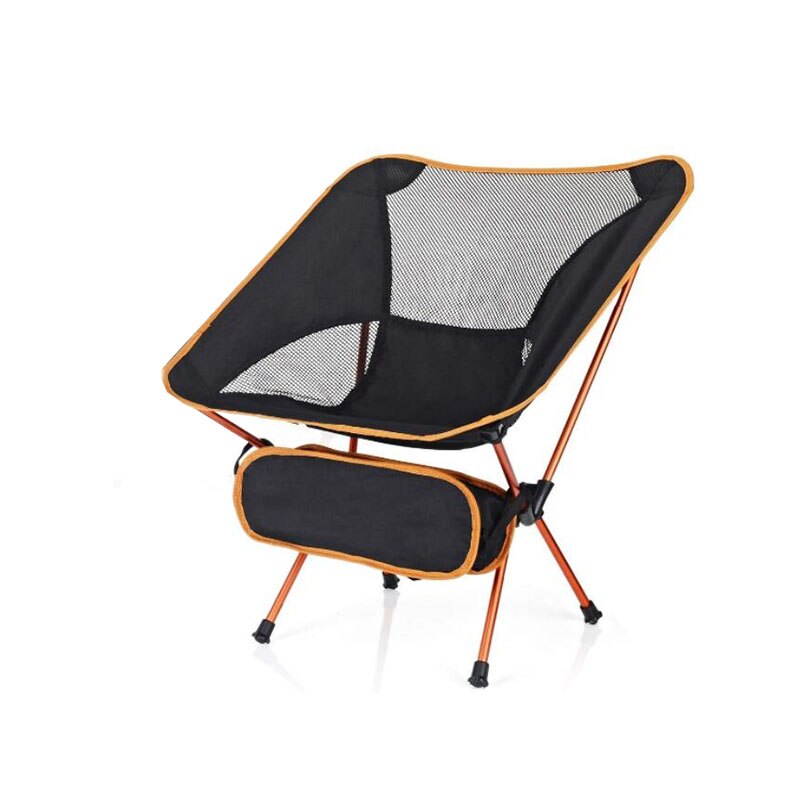 Chaise pliante de Camping Portable Ultra légère, sac de rangement pliable pour Camping en plein air randonnée: Orange