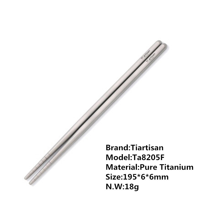Palillos japoneses de titanio antideslizantes para Sushi, palillos para picar, palillos de chino, palillos japoneses reutilizables, 1 par: Ta8205F