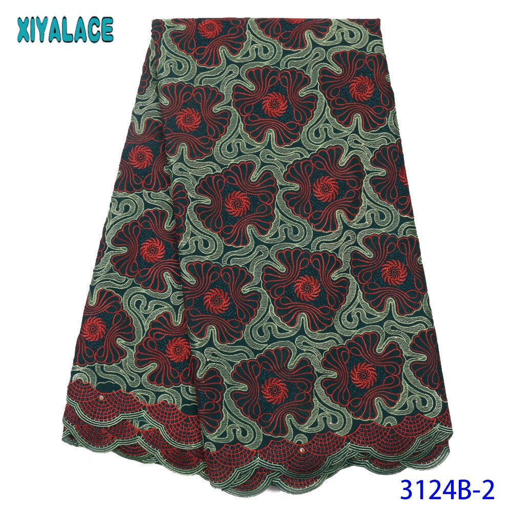Swiss Voile Lace in Switzerland African Fabric Cotton Laces Fabric Embroidery Lace with Stones for Women KS3124B
