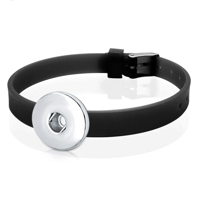 Gioielli fai-da-te colori caramelle bracciale in Silicone con bottone a pressione per donna ragazzi ragazze regalo BS2556: black