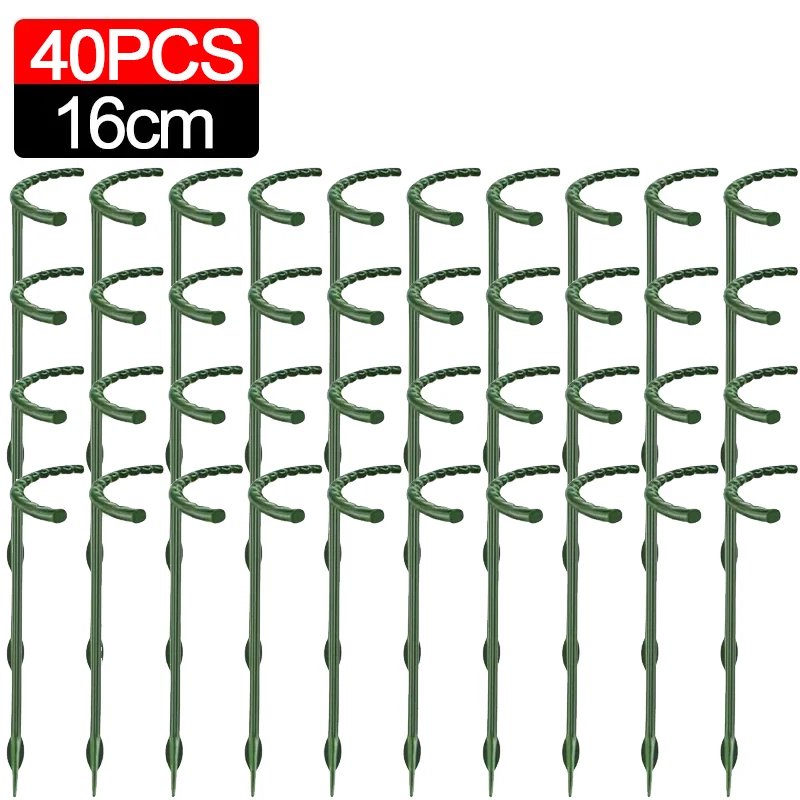 Soporte de plástico para plantas, marco de pila, arreglo de invernadero, varilla fija semicircular, soporte de escalada para plantas y flores de interior, 1/40 Uds.: Morado