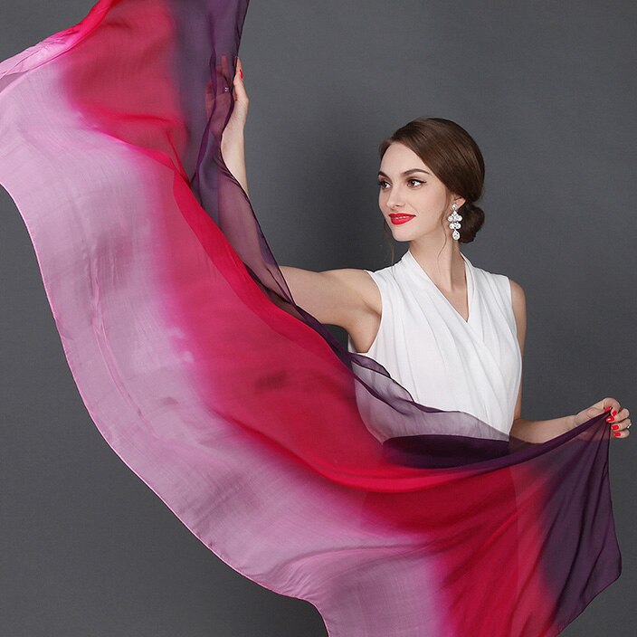 100% moerbei zijde sjaal natuurlijke echte zijde Vrouwen Lange sjaals Sjaal Vrouwelijke hijab wrap effen kleur 180x70 CM: 4