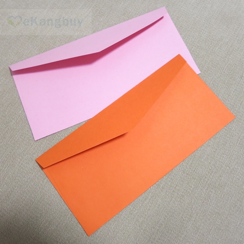 50 pcs 22x11 cm (8.6 "x 4.3") couleur papier enveloppe mariage Invitation enveloppes carte organisateur