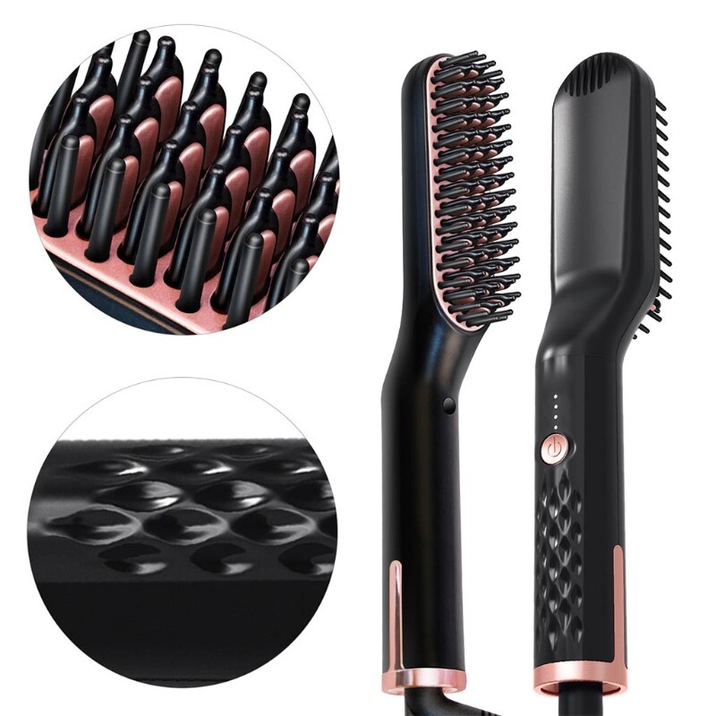 Beard Straightener Multifunctional Quick Hair Styler Straightening Comb Curler P9YD