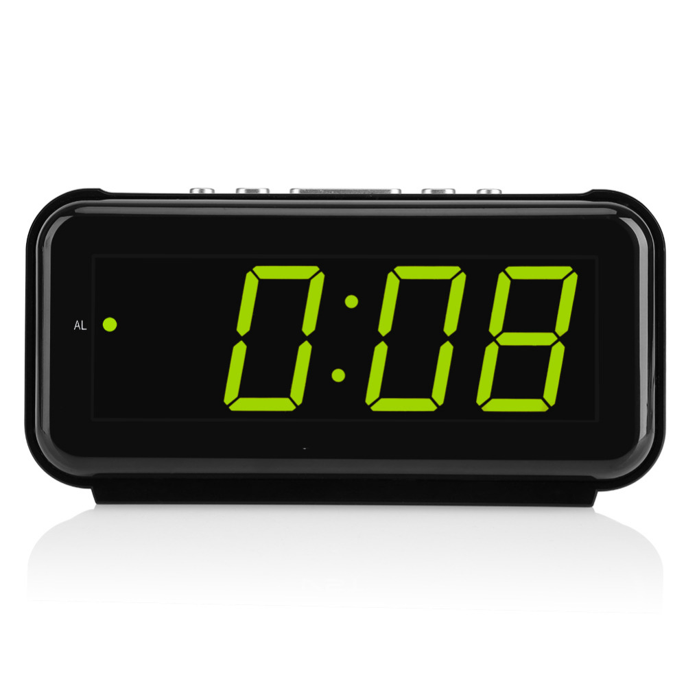 220V Electronic Table Digital Alarm Clock Timer Desktop Large 1.8inch LED Display Snooze Function Timer