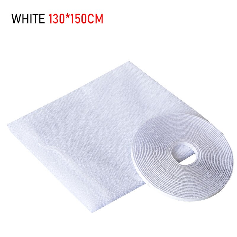 Self-installing and Disassembling Velcro Screens Door Curtains Mosquito Fly Ventilation Non-magnetic Fly Mosquito Window Screen: White1.3x1.5m