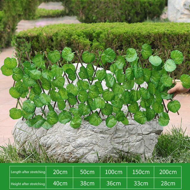 Retractable Fence UV-proof Garden Yard Screening Wall Artificial Hedge: Crabapple leaf