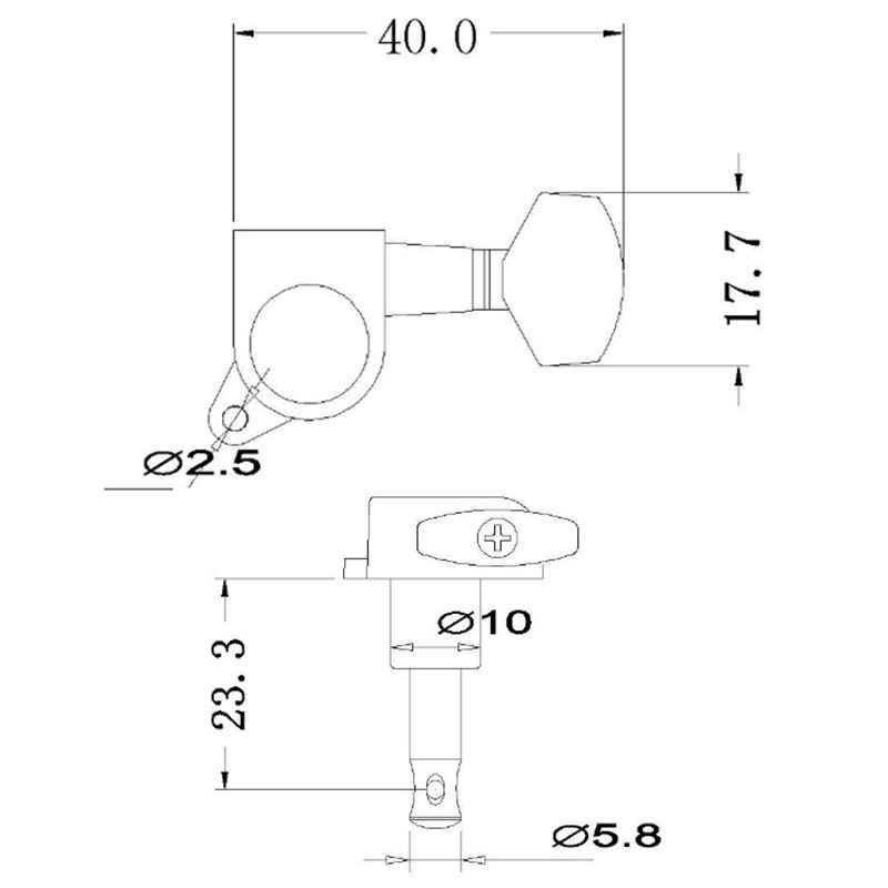 Gitaar Verzegelde Kleine Peg Stemsleutels Tuners Machine Heads Voor Akoestische Elektrische Gitaar Gitaar Onderdelen (Zwart 6R)