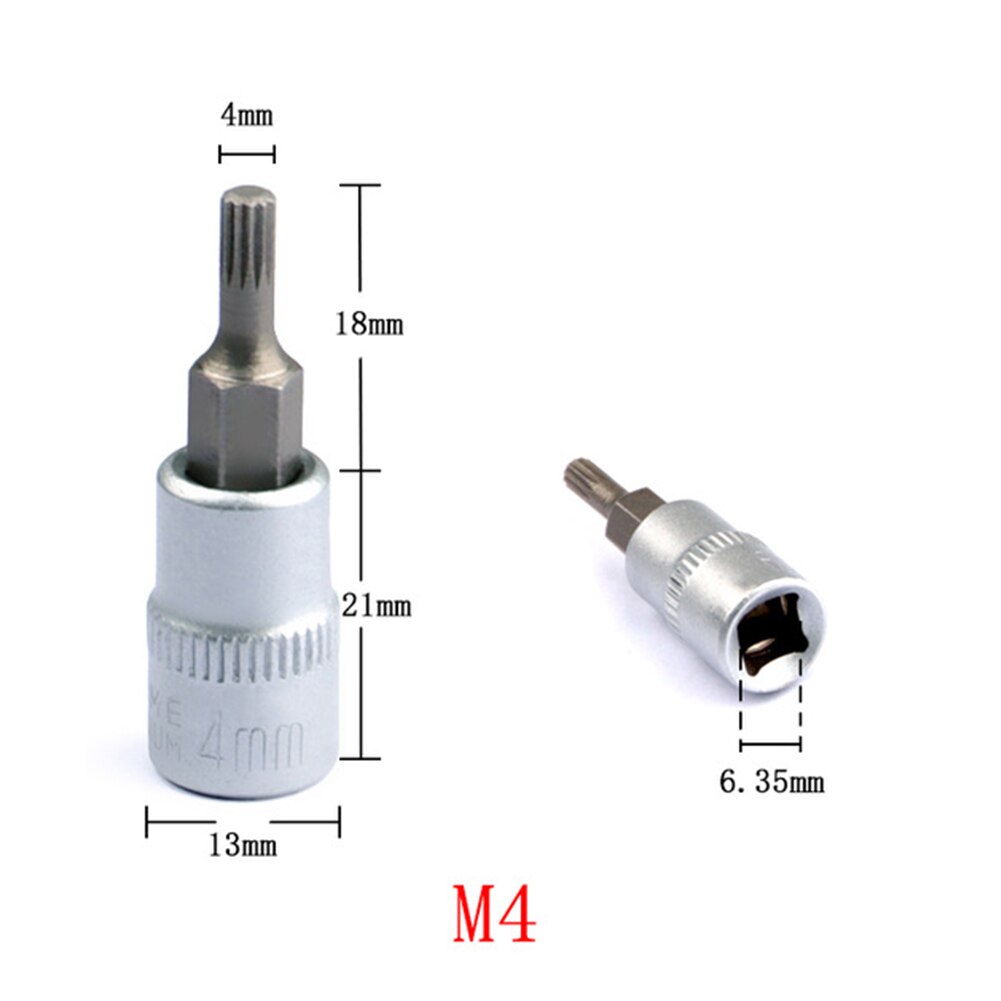 Rustfritt stål 8pc/ sett torx bit socekt  m4/m5/m6 /m8/m10/m12/m14/m16 med jernkortspor til skrallenøkkel