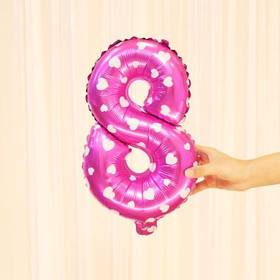 18 tum tryckta rosa nummer ballonger folie uppblåst digitalt bröllop födelsedagsfest jubileumsfest dekoration ballonger leksaker: 8