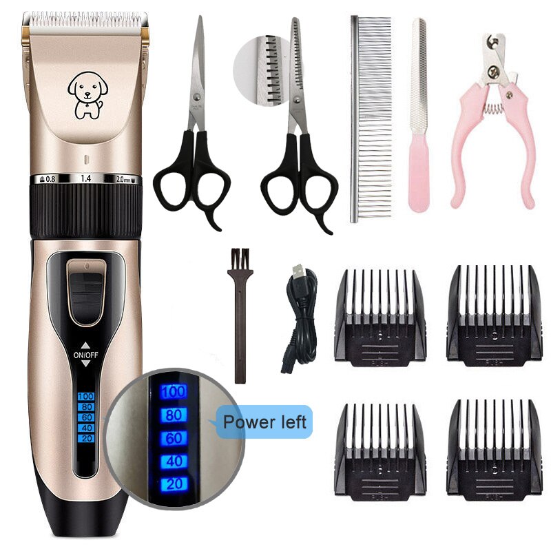 Dog Clipper Dog Hair Clippers Grooming (Pet/Cat/Dog/Rabbit) haircut Trimmer Shaver Set Pets cordless Rechargeable: POWER BLACK CUT