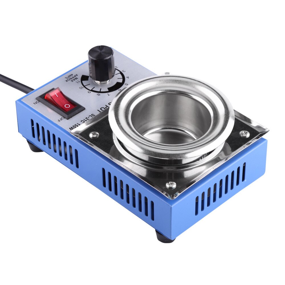 ST-21C 220V 150W Solder Pot Soldering Desoldering Bath 50mm 200-450℃ Adjustable Stainless Steel Soldering Melting Stove Tin Pot