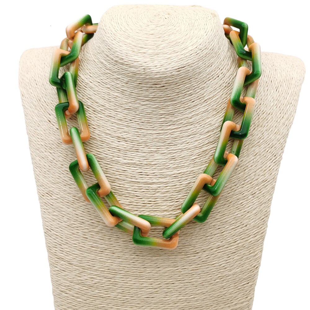 Necklaces Colorful Plastic Thick Chain Statement Choker Collar Necklace Hip Hop Night Club Jewelry For Women