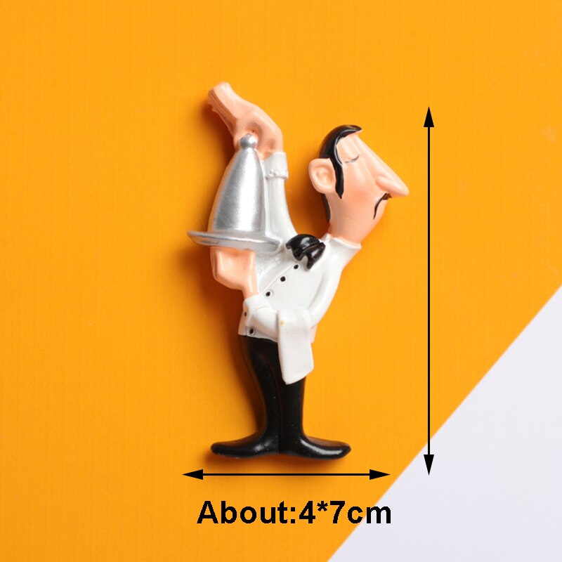 Cute 3D Fridge Magnets Kawaii Chef Cartoon Refrigerator Stickers Small Cook Resin Magnetic Fridge Magnet For Home Kitchen Decor: Style B