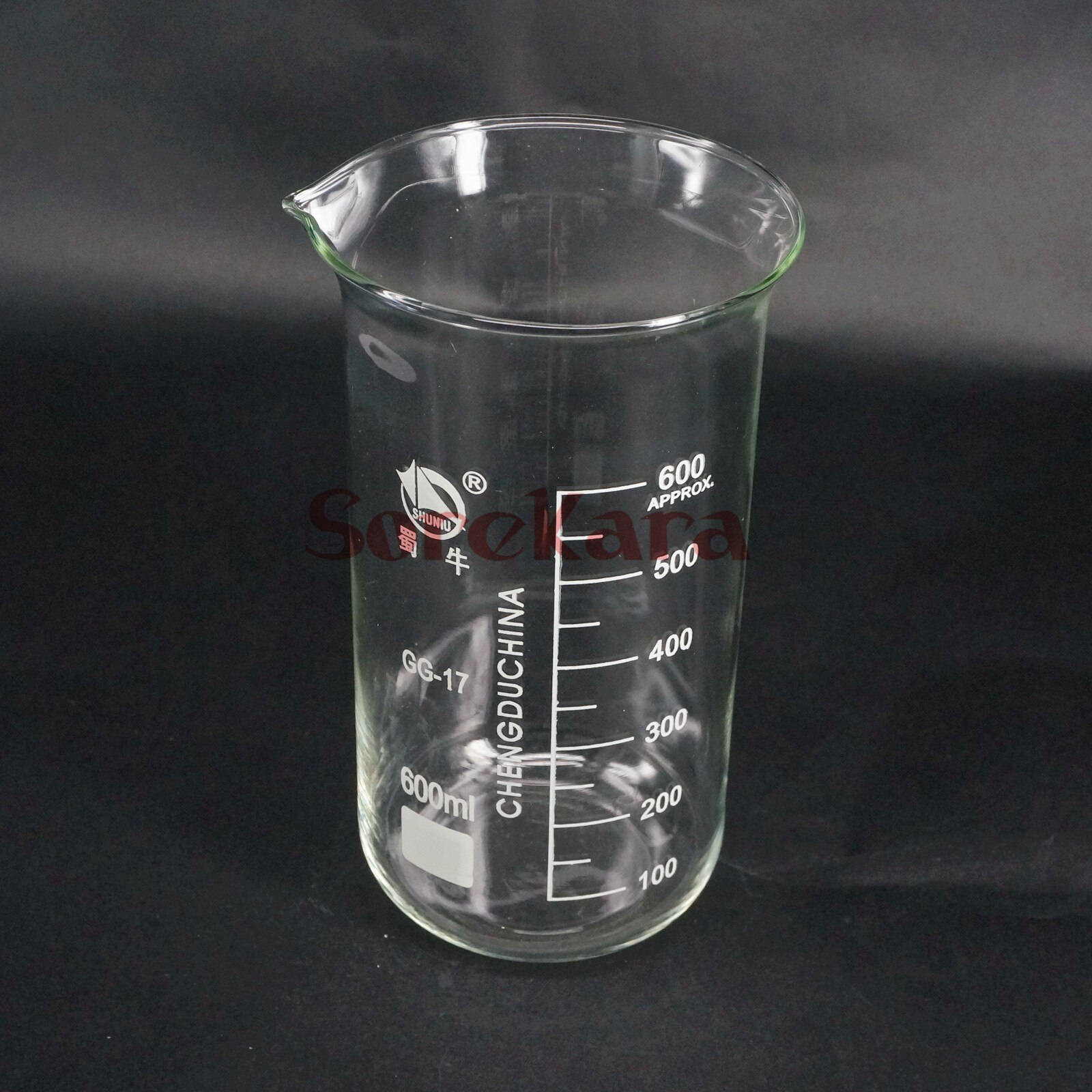 Gobelet de laboratoire de chimie, en verre Borosilicate, Transparent, épais, avec bec verseur, 600ml