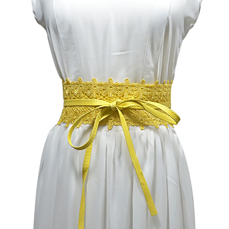 PU cuir dentelle Corset ceintures pour femmes rouge jaune noir large taille ceinture dames robe Starps ceinture 15 couleurs