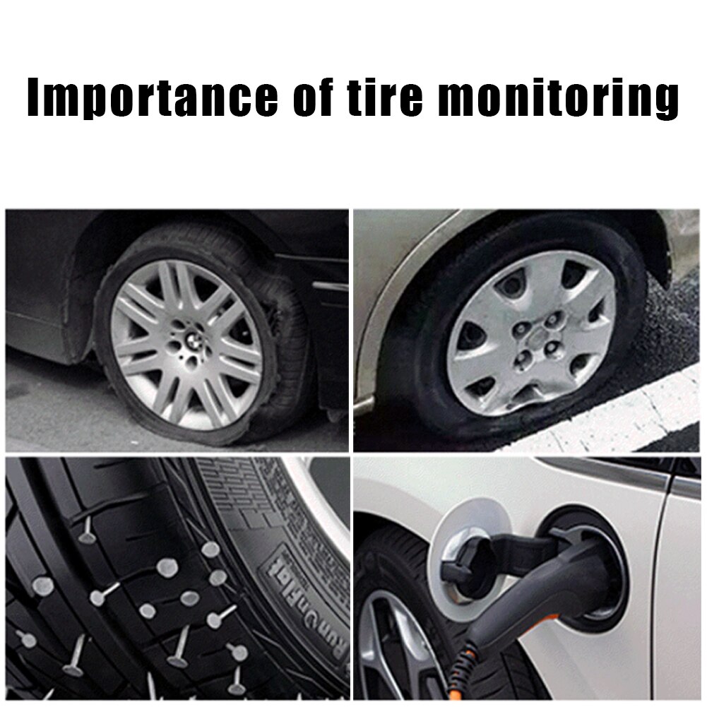 Monitoring Tyre Temperature Alarm System Solar Car TPMS with Clock Tire Pressure Temp Monitoring Alarm System