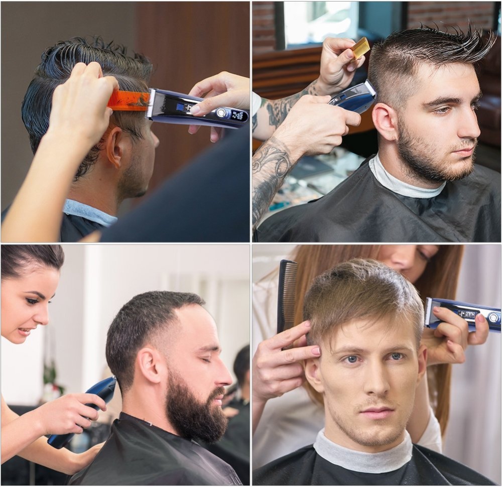Waterdichte Professionele Draadloze Kapper Tondeuse Voor Mannen Baard Tondeuse Pro Elektrische Haar Snijmachine Een Batterij