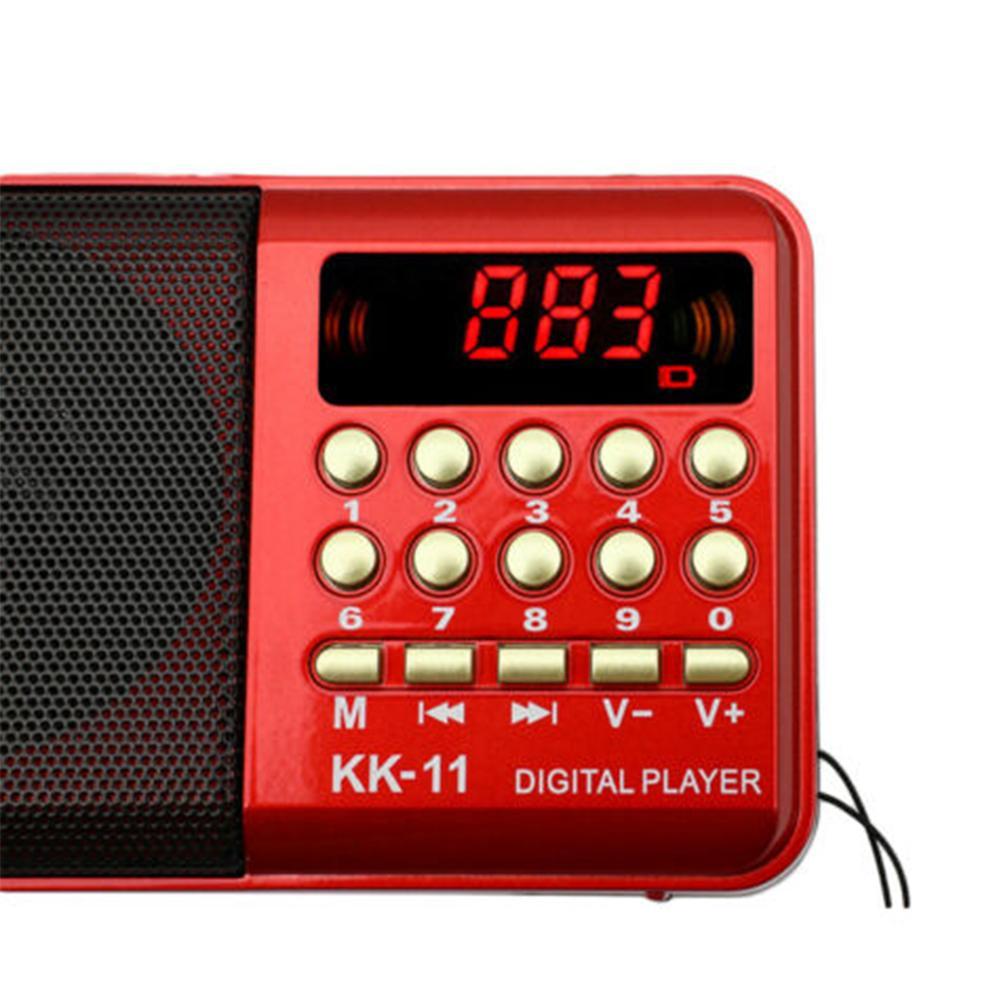Mini Draagbare Radio Handheld Oplaadbare Digitale Fm Usb Tf MP3 Speler Met 18650 Batterij Usb Kabel Luidspreker Apparaten Levert