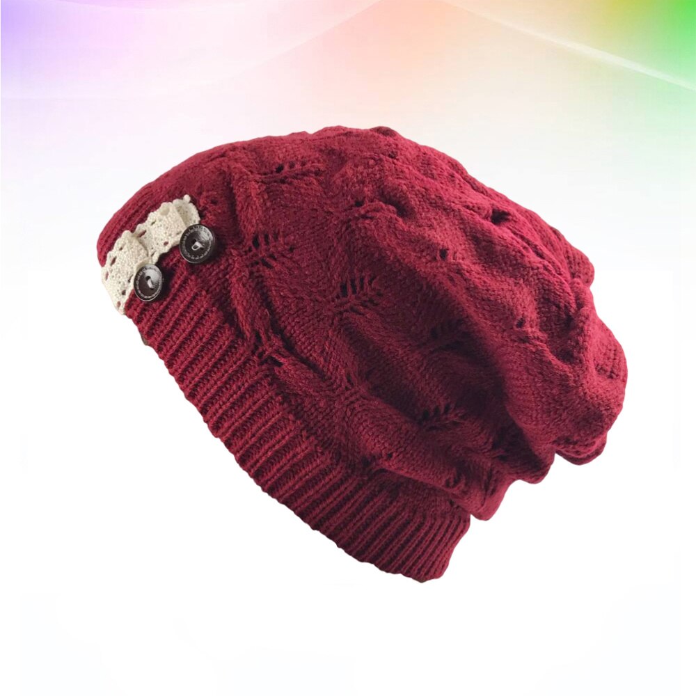 Stijlvolle Winter Hoed Eenvoudige Warmer Cap Koude Bescherming Hoed Creatieve Outdoor Gebreide Hoed Voor Lady Meisjes (Rood)