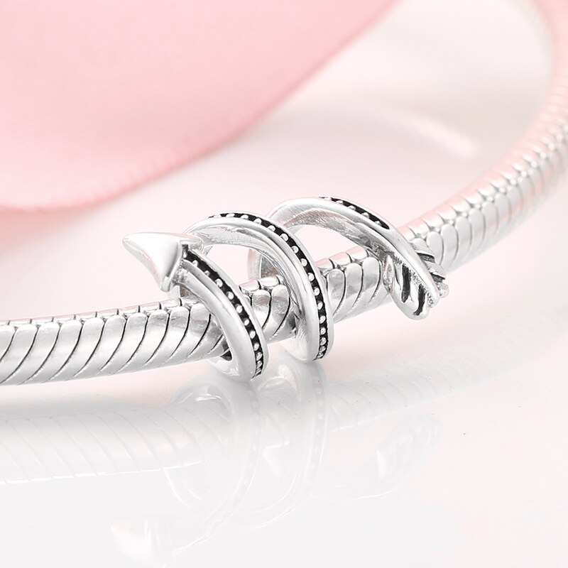 JIUHAO-Cuentas de plata esterlina 925 en forma de espiral con Circonia cúbica brillante, accesorio Original, apto para pulsera, para fabricación de joyería fina: PC0309