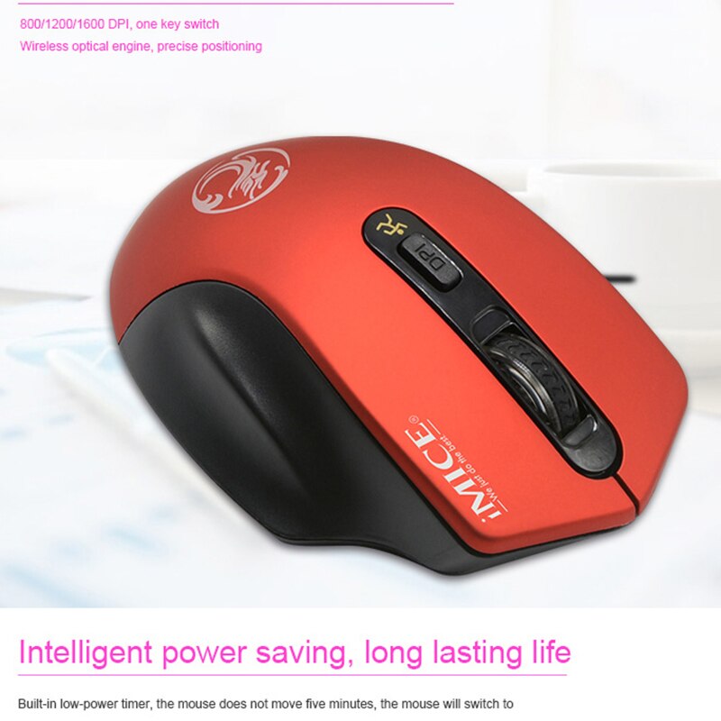 Imice usb draadloze muis 2.4 ghz ergonomische muis voor laptop pc muis 2000 dpi verstelbare usb 3.0 ontvanger optische computermuis