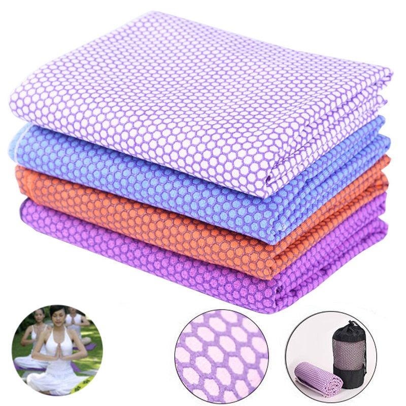 Folding Yoga Mat Cover Portable Yoga Blanket Non-slip Sweat-absorbent Quick Dry Travel Yoga Towel for Fitness Pilates Exercise