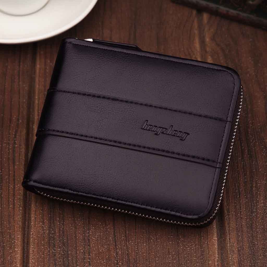 Bolsa da Carteira dos homens Curto Carteira Zíper Retro Multifunções Grande Capacidade Coin Purse cartão carteira кошелек женский кожа #20