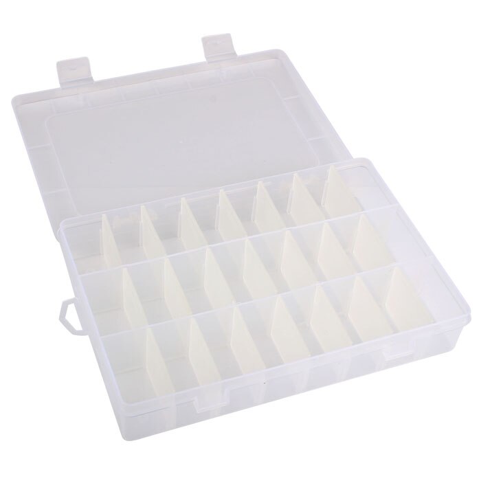 24 Compartment Storage Box Practical Adjustable Plastic Case for Bead Rings Jewelry Display Organizer Home Storage #15