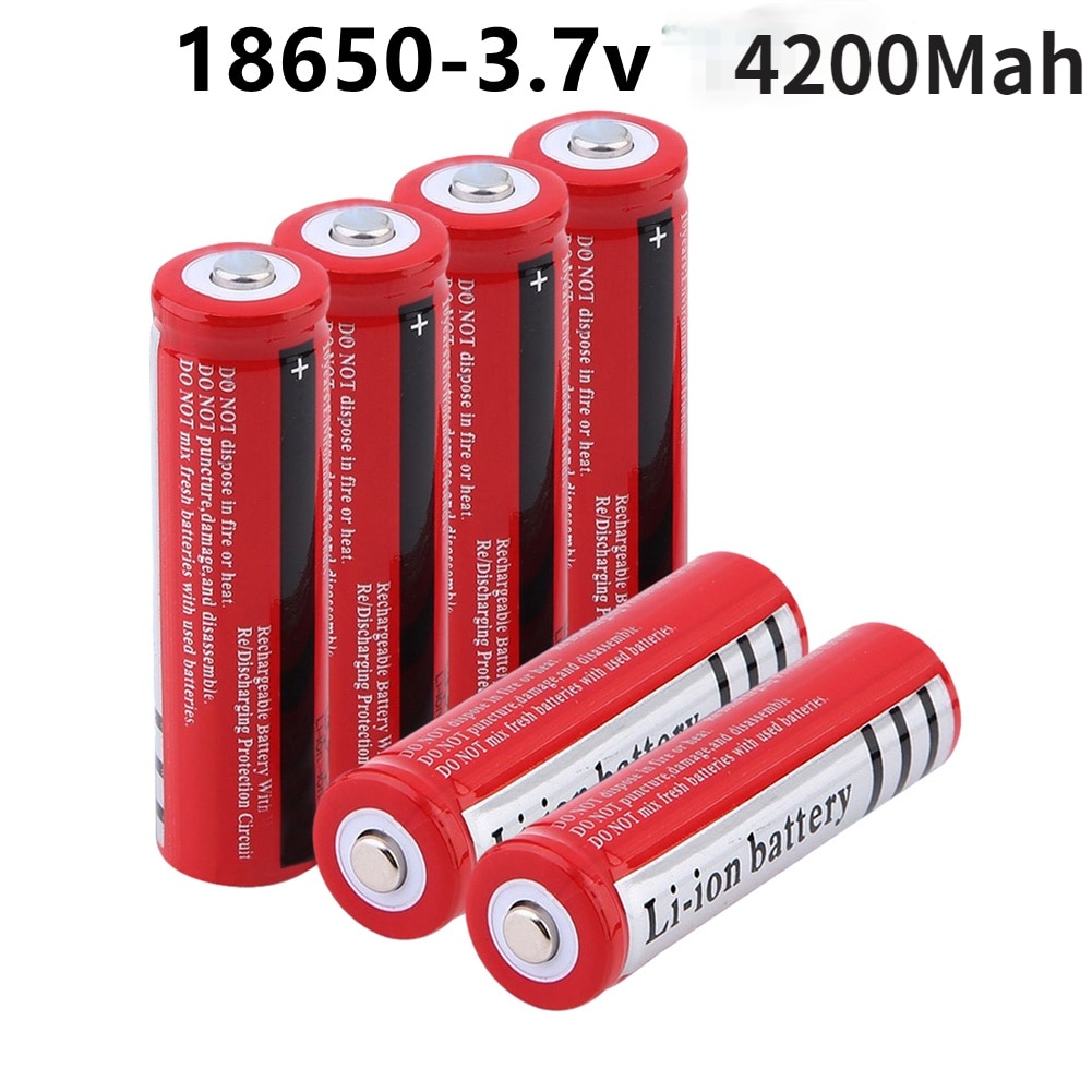 18650 Lithium Batterij 3.7 V Volt 4200Mah Brc 18650 Oplaadbare Batterij Li-Ion Lithium Batterijen Voor Power Bank Torch