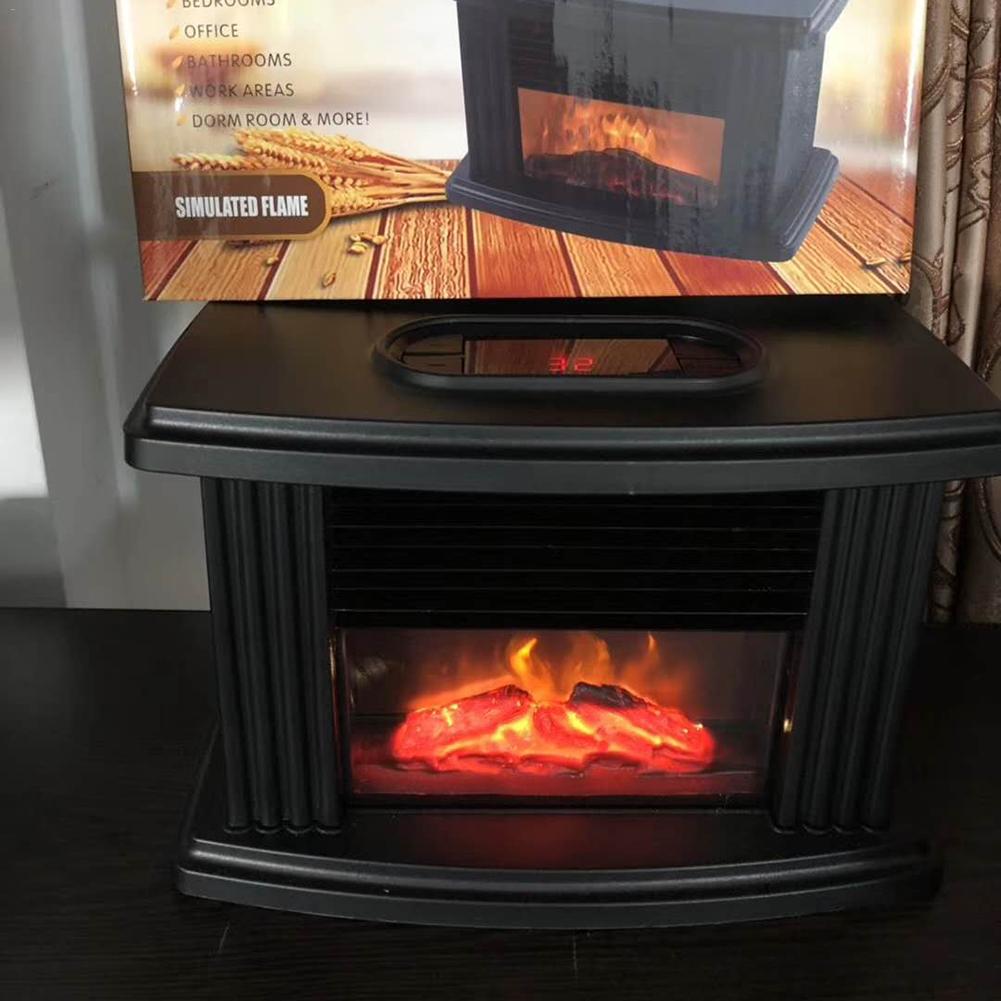 Mini estufa eléctrica para chimenea, calefactor de mesa portátil para interiores, 1000W, calentador eléctrico para el hogar, calentador de aire de escritorio para invierno