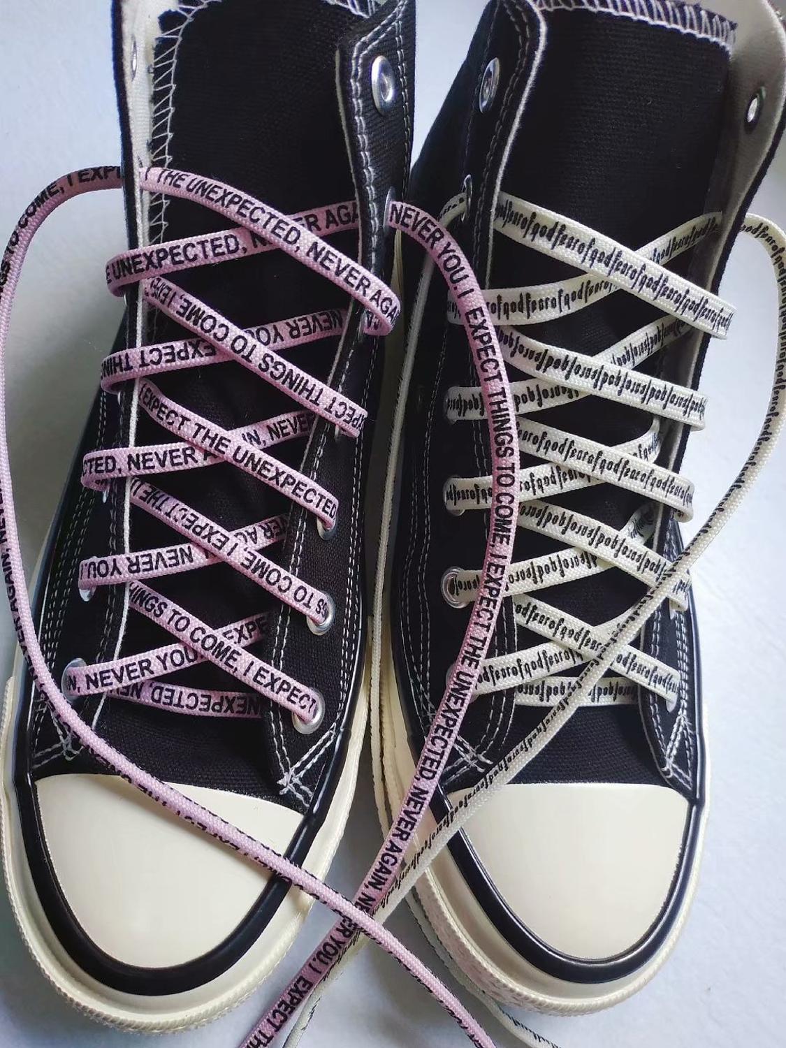 120cm Zwart Roze Brief Schoenveter Hoge Cut Skate Schoenen Lace Print Veters
