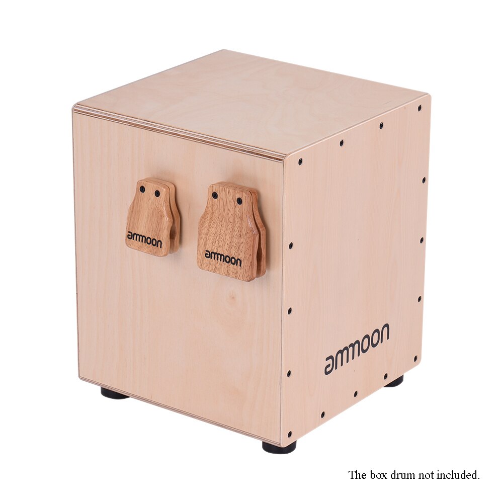 ammoon 2pcs Cajon Box Drum Large & Medium Drum Pad Companion Accessories Castanets for Hand Percussion Instruments