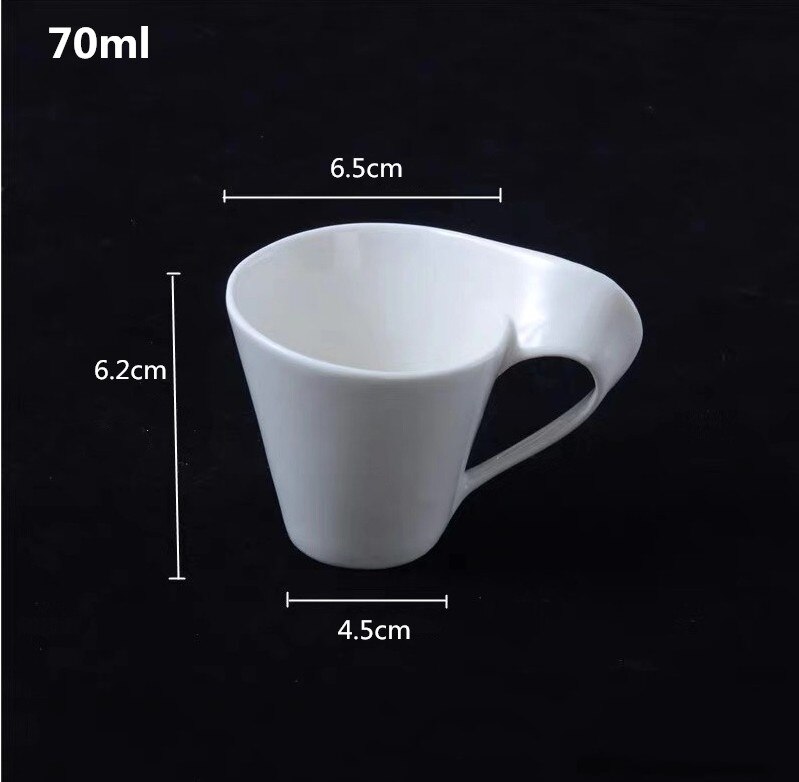 70-160ml criativo cerâmica xícara de café conjunto de copos de chá e pires caneca de leite kit com colher presente de casamento copo de água conjunto: 70ml cup