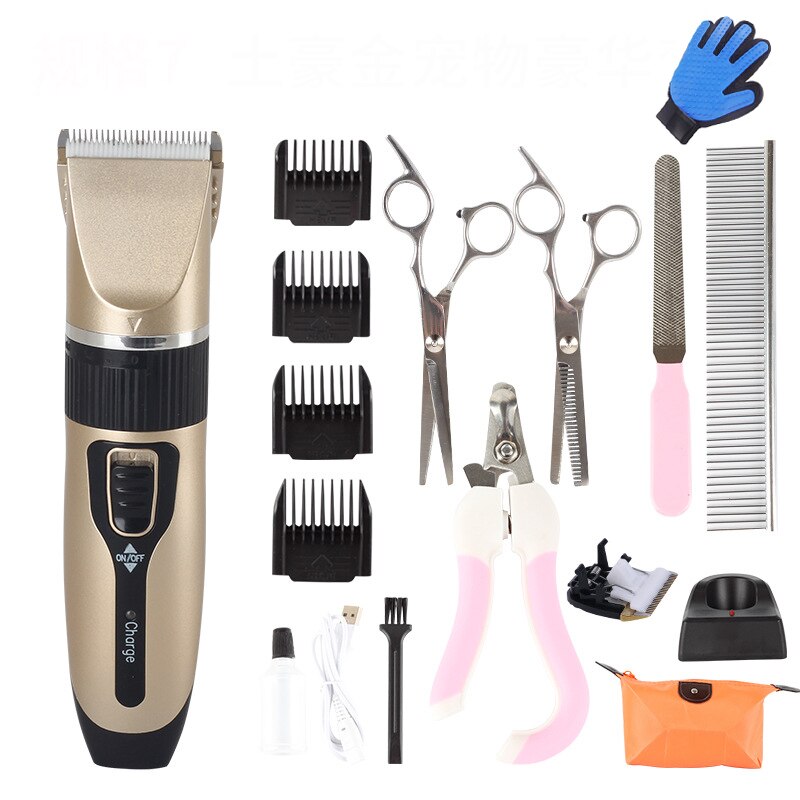 Professionele Hond Haar Clipper Draadloze Opladen Low Noise Dog Grooming Hond Haar Trimmer Kat Elektrische Clipper Blade Set: Model C