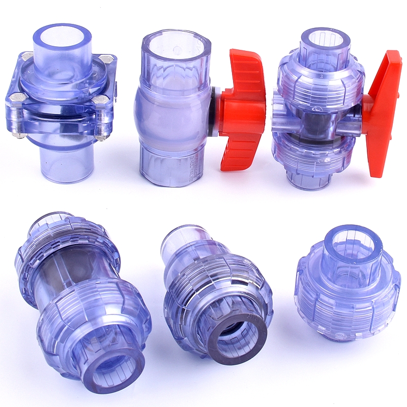 20 ~ 50mm UPVC transparent Einweg Klappe Rückschlagventil Aquarium Aquarium Union gemeinsam Kugelhahn Garten Pipeline Entwässerung Rückschlagventil